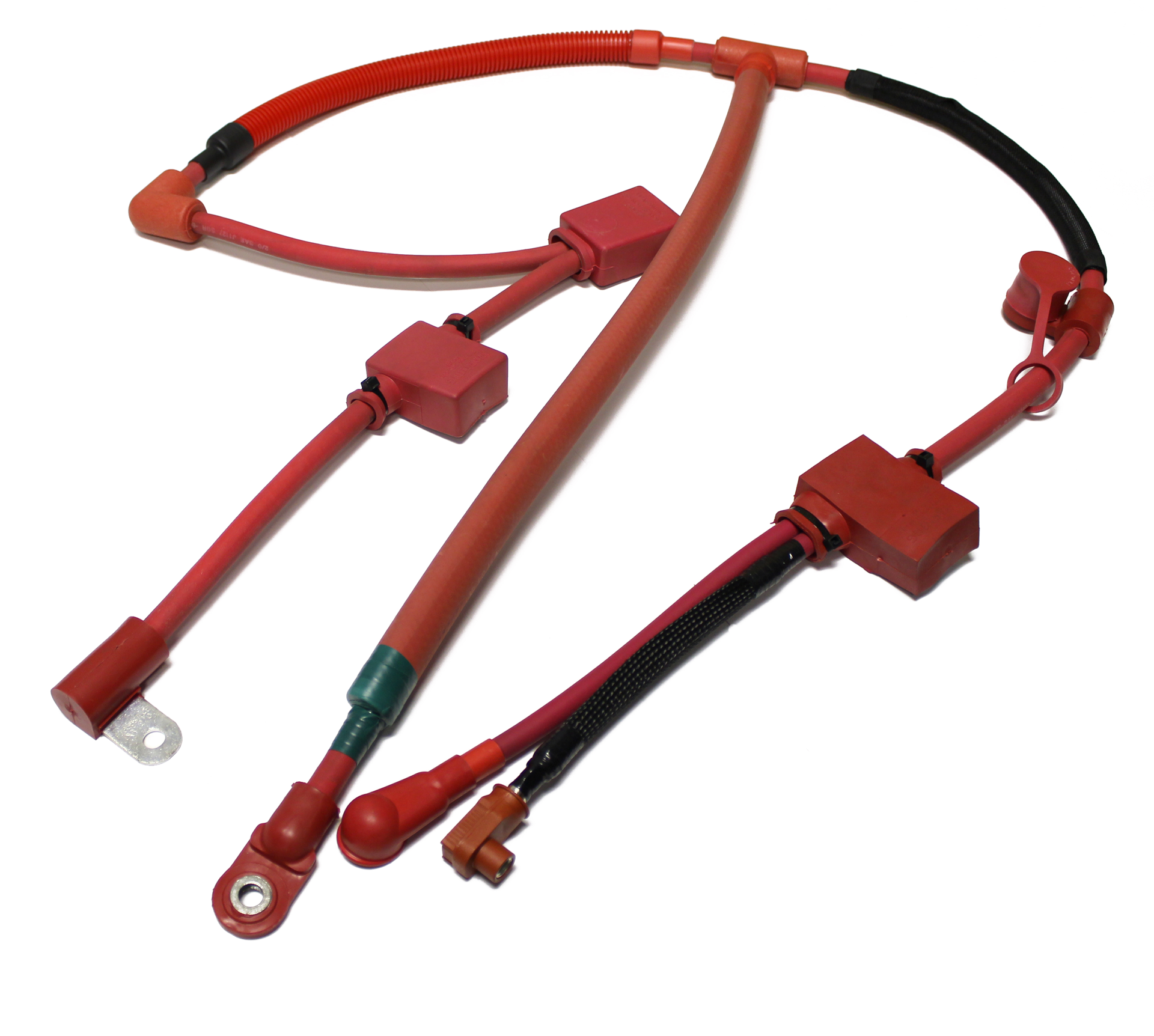 Highly Complex Battery Cable Made by Kalas • Many routing and technology options to satisfy your application requirements • Over-molded terminals, tees, multiple wires, elbows, maintenance free, lead • 100% Engineering Support • If you imagine it…we can make it Highly Complex Battery Cable Made by Kalas with protective coverings, lugs, terminals, led molded terminals, boots, elbows, single and double wire configurations.